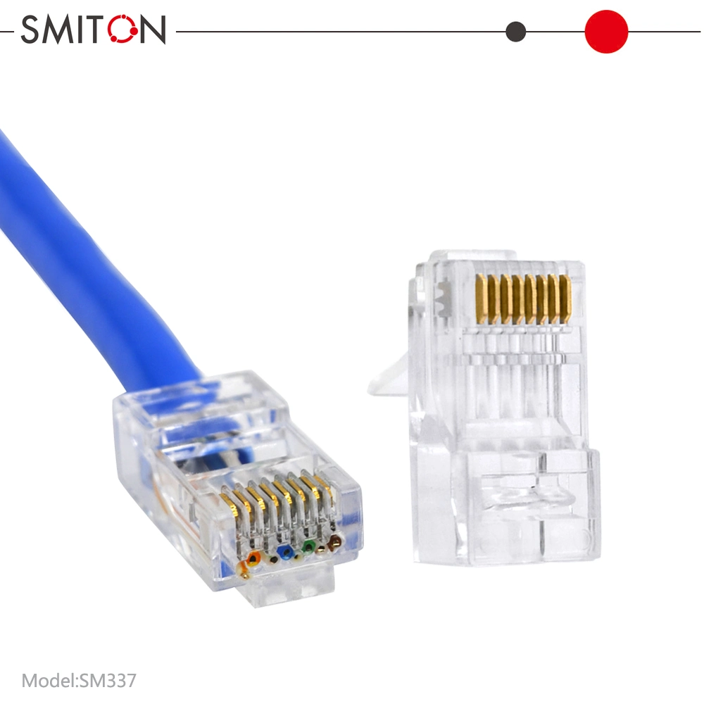 Pass Through CAT6A Male 8p8c Connector Modular Plug