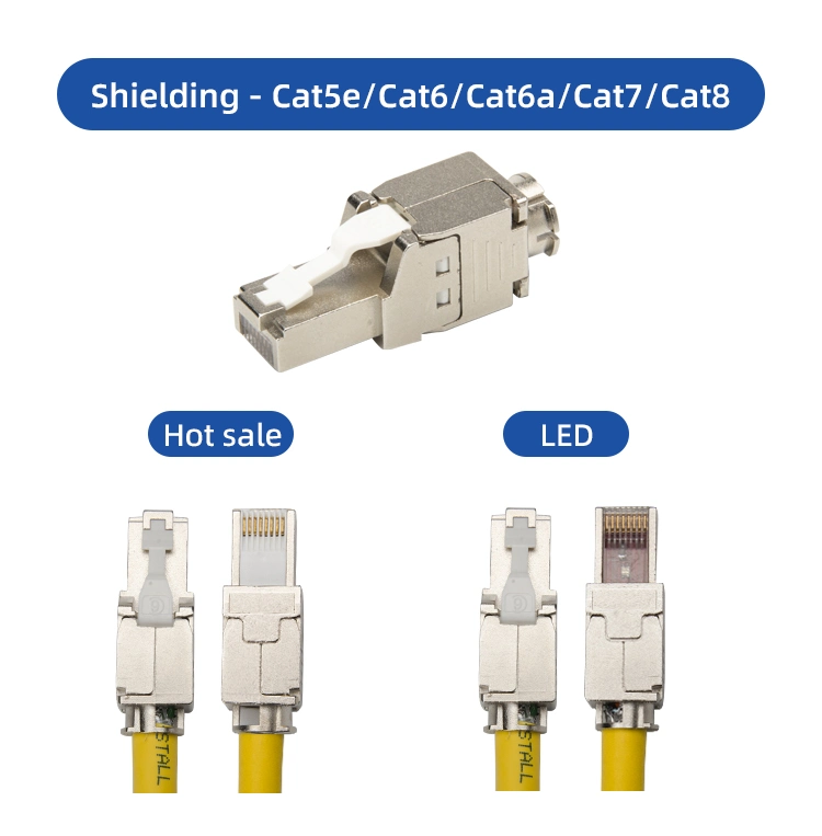 New Product RJ45 8p8c CAT6 FTP Toolless Connector Plug Shielded Zinc Alloy Modular Plug RJ45 Connector