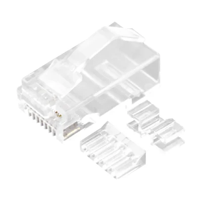 CAT.6A RJ45 8P8C Modular Plug Unshielded (UTP) Network Connectors 3 Pieces Kit Transparent for 24AWG Twisted Pair Solid or Stranded Cable