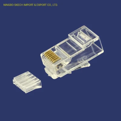 RJ45 8p8c UTP Cat5e/CAT6 Network Modular Plug 2 Tips/3 Tips (Forks) with Insert Bar with UL Approved